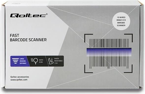 Actual product image Qoltec 50865 Barcode scanner 1D CCD USB Baltas (1D barcodes)