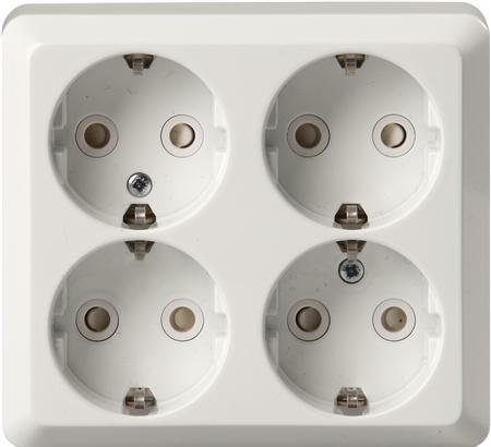 Actual product image ABB 4-DOUBLE (Jussi) CONNECTION 16A socket outlet White
