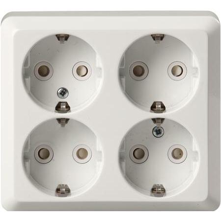 ABB, Steckdose, Steckdose 4-DOUBLE (Jussi) CONNECTION 16A Weiss