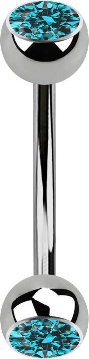 Immagine prodotto Star Piercing Micro banana argento con due sfere di cristallo acqua (senza ottone, Titanio G23)
