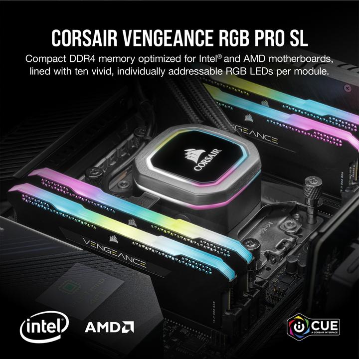 Produktbild Corsair Vengeance RGB Pro SL (2 x 8GB, 3600 MHz, DDR4-RAM, DIMM)