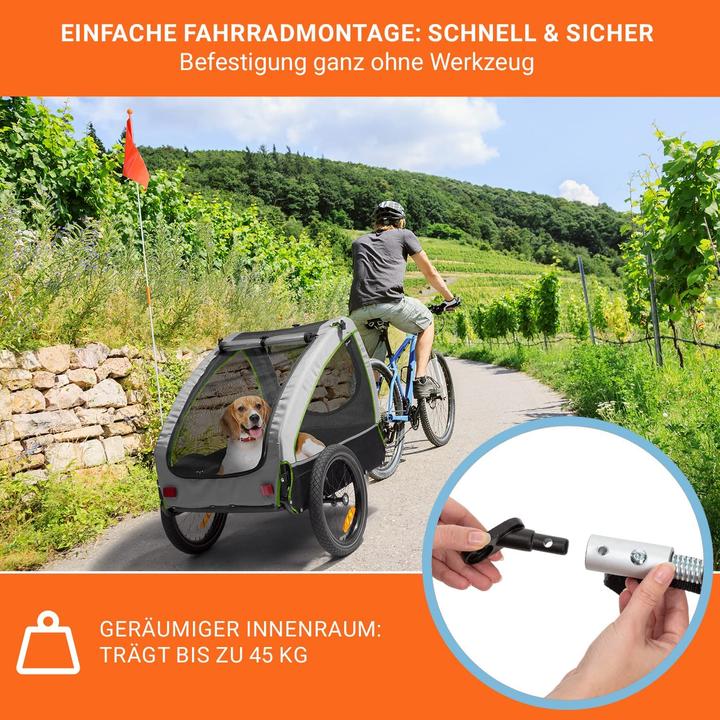 Actual product image Klarfit Dog Trailer, Husky Green