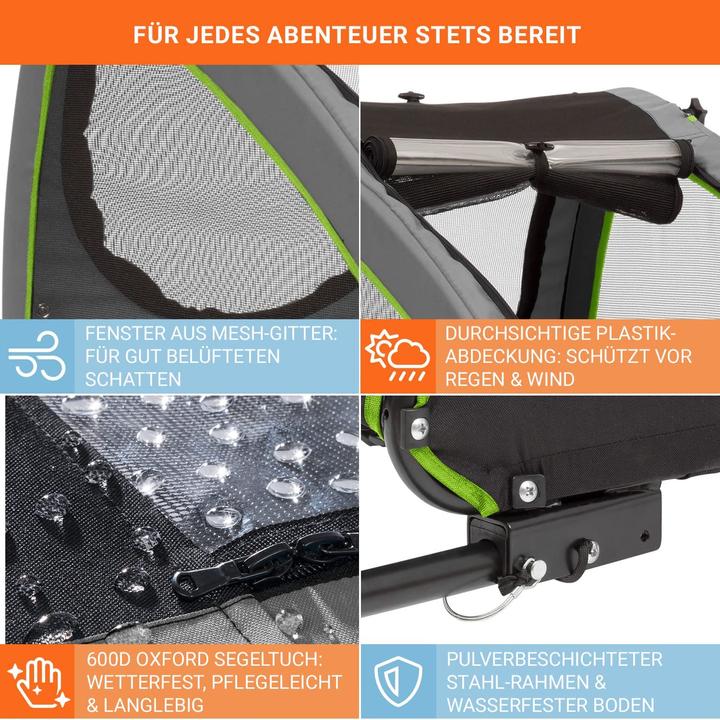 Actual product image Klarfit Dog Trailer, Husky Green