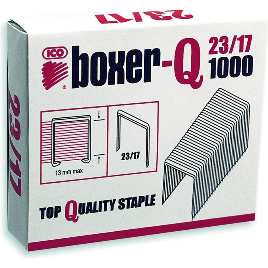 Ico, Graffette, Staples Boxer, 23/17, zincato, 1000 pezzi. (1000 x)