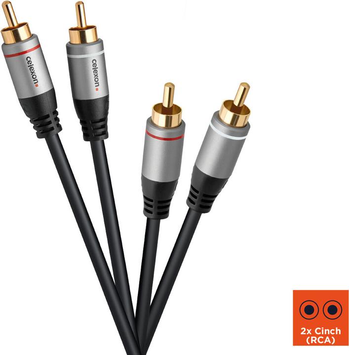 Produktbild Celexon 2x Cinch Stereo Audiokabel 1,0m - Professional Line (1 m, Cinch Kabel)