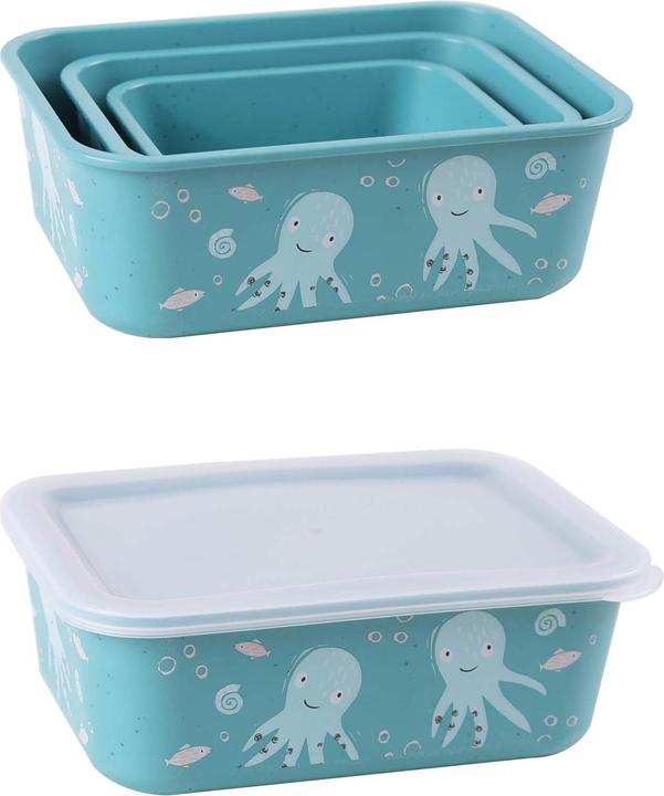 Actual product image Stoneline Awave Set of storage box, 400/730/1300 ml, Turquoise, 3 pcs (0.40 l)