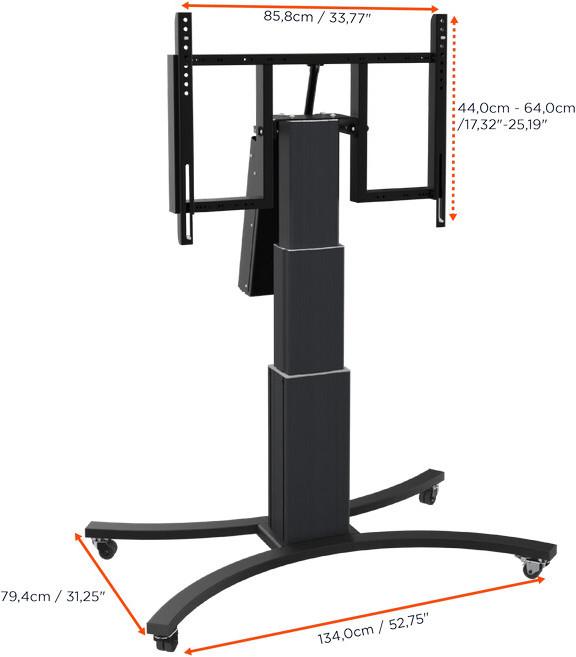 Produktbild Celexon Expert elektrisch höhenverstellbarer Display-Rollwagen Adjust-V4275B mit Kippfunktion - 70cm (136 kg)