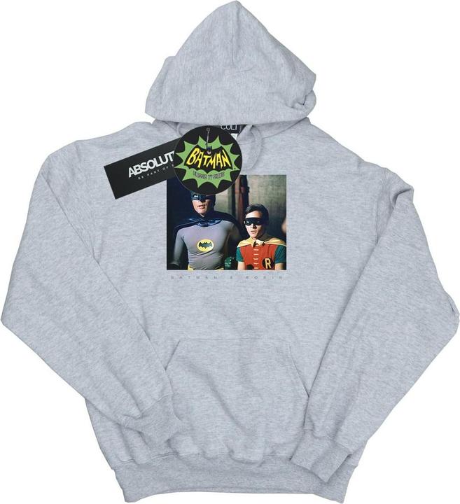 Actual product image Mens Batman TV Series Dynamic Duo Photograph Hoodie (L)
