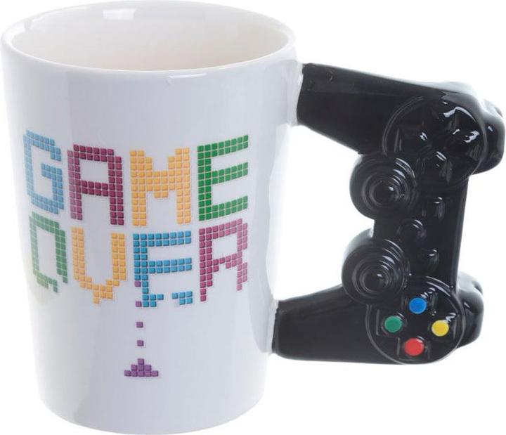 Puckator GAME OVER Game Controller Shaped Handle Dolomite Ceramic Mug (320 ml, 1x)