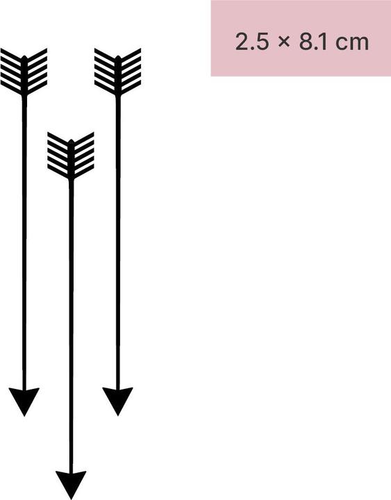 Actual product image minink Temporary tattoo - Three straight arrows