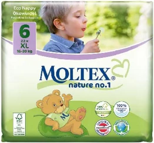 Image du produit Ontex Moltex Nature N°1 XL 16kg+ (Taille 6, 21 pcs)