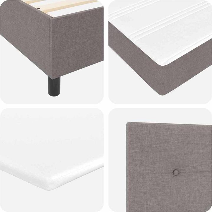 Produktbild VidaXL Boxspringbett mit Matratze Taupe Kleines Doppelbett Stoff (120 x 190 cm)