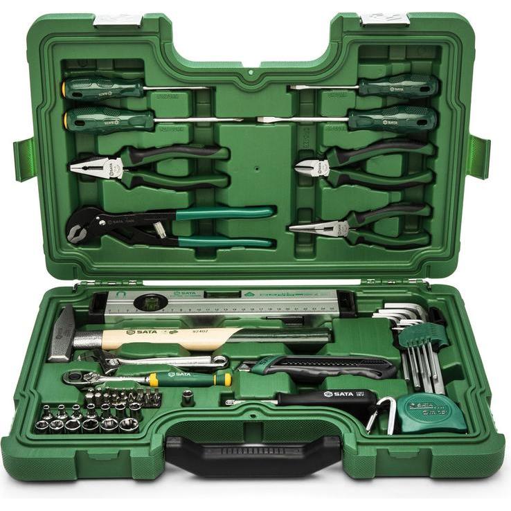 SATA, Steckschlüssel + Stecknuss, 1/4" Universal-Bauwerkzeugsatz, 56 Tlg.
