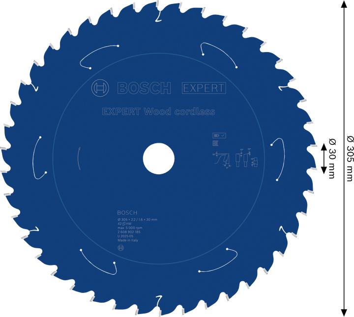 Productafbeelding Bosch Professional Zubehör EXPERT Wood Kreissägeblatt, 305x30 mm, T42