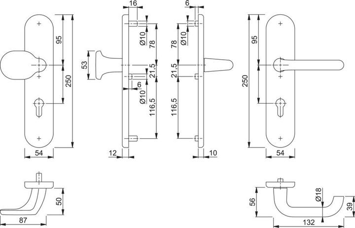 Productafbeelding Hoppe Beschermingsset Paris 86G/3331/3310/138L (Deurgreep)