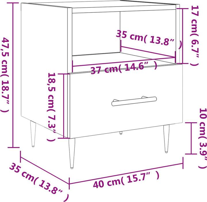 Immagine prodotto vidaXL Nachttisch (40 x 35 x 47.50 cm)