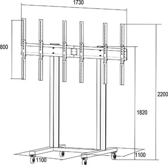 Produktbild Multibrackets M Public Video Wall Stand Portrait 3-Screens 40-55" Black (120 kg, 40" - 55")