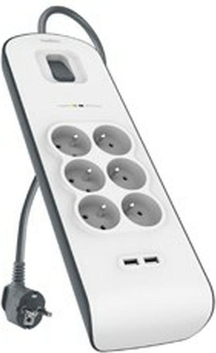 Actual product image Belkin BSV604ca2m White 6 AC outputs 2 m (6 x, CEE 7/5, 2 m)