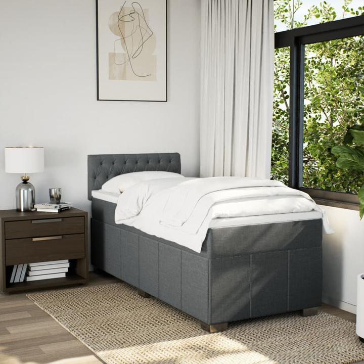 Actual product image vidaXL Bo x springbett mit Matratze 90 x 190 cm Stoff (90 x 190 cm)