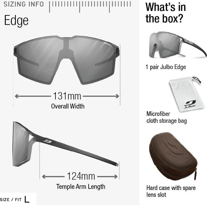 Produktbild Julbo Edge Blau Matt Blau REACTIV 13 High Contrast (Blau matt, Reactiv 1-3 High Contrast)