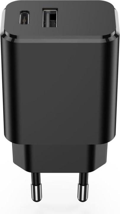 Actual product image Setty charger 1x USB + USB-C 3A 20W black (20 W, 2 ports)