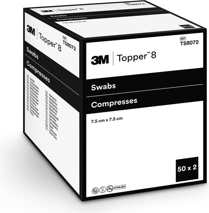 Topper 8 NW Compresses 7.5x7.5cm stériles 100 pces