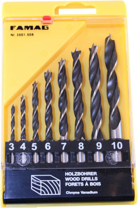 Produktbild Famag Holzspiralbohrer-Satz CV-8tlg. (10 mm, 3 mm, 4 mm, 5 mm, 6 mm, 7 mm, 8 mm, 9 mm)