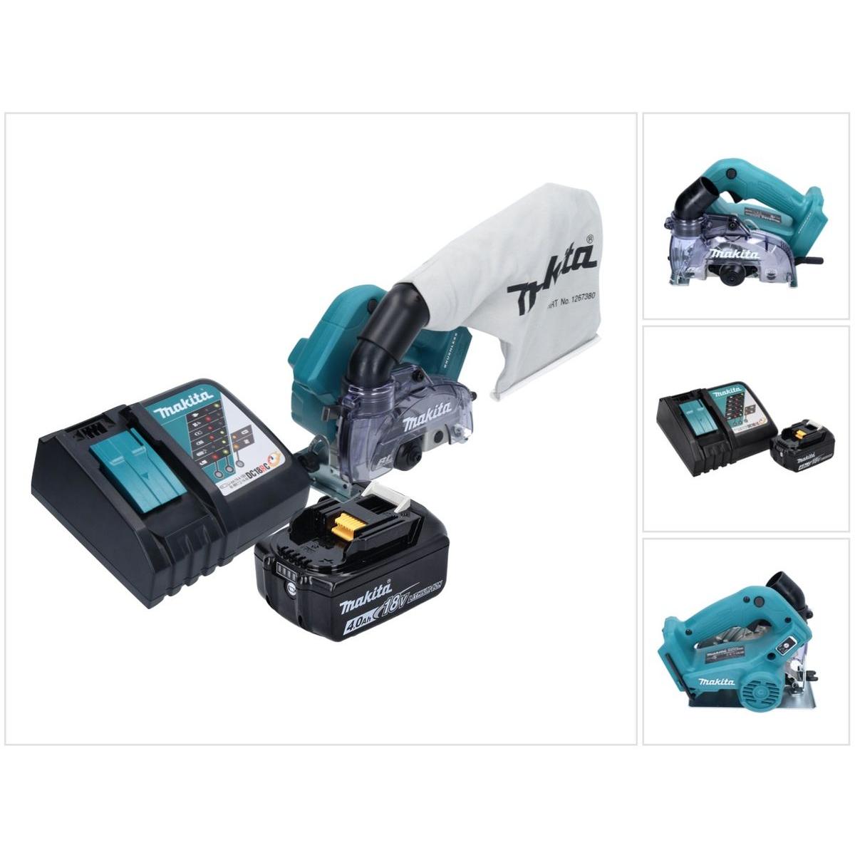 Makita, Schleifmaschine + Poliermaschine, DCC 500 RM1 Akku Diamantschneider 18 V 125 mm Brushless + 1x Akku 4,0 Ah + Lad...