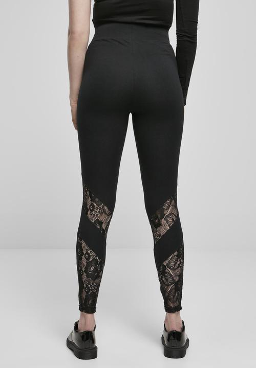 Actual product image Urban Classics Ladies Highwaist Lace Inset Leggings (S)