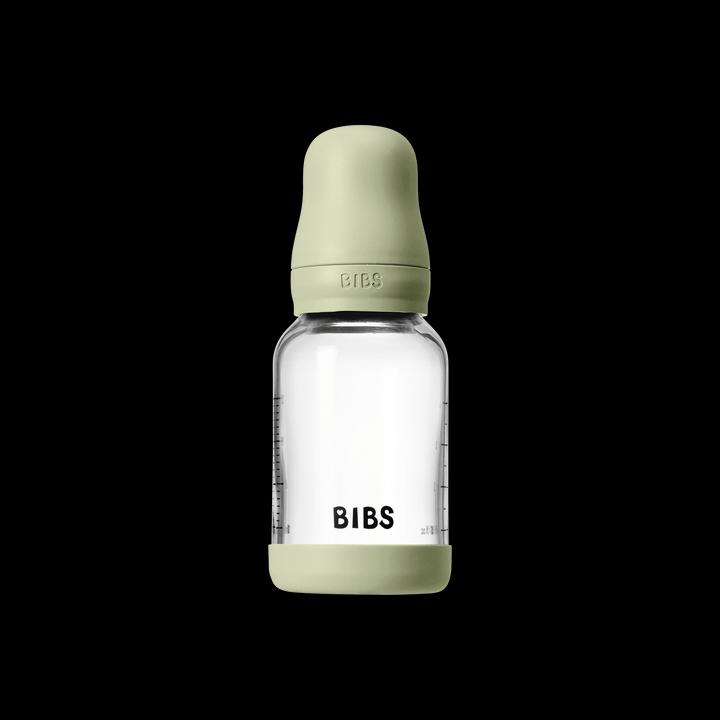 Actual product image Bibs - Glass Baby Bottle Round Latex Slow Flow - Sage - 120 ml (120 ml)