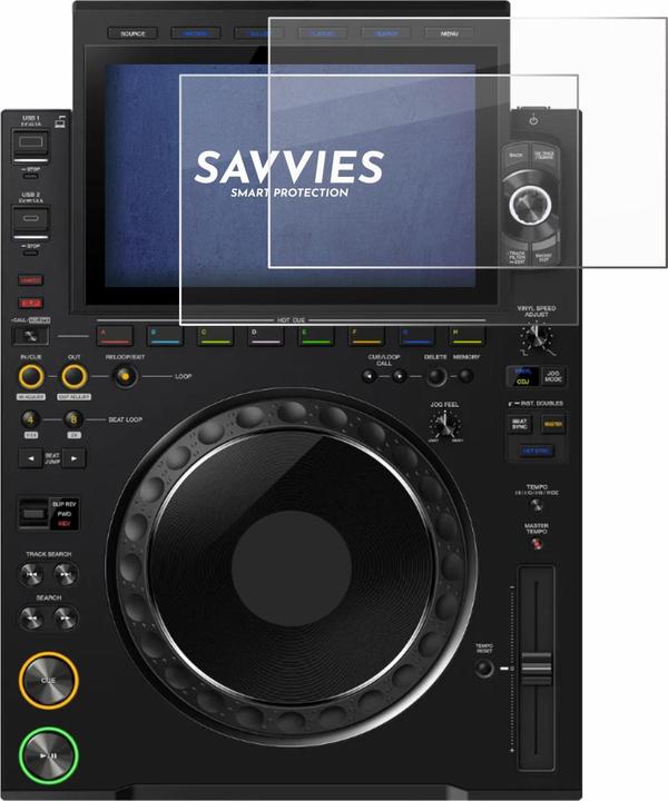 Produktbild Savvies Panzer Schutzglas für Pioneer CDJ 3000X Schutzfolie Displayschutz Display Schutz Glas Folie klar