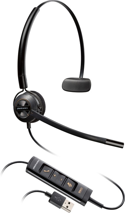 Poly HP Micro-casque EncorePro 545 USB-A convertible, Avec fil, Appels/Musique, 55 g, Casque, Noir (Cable, USB-A)