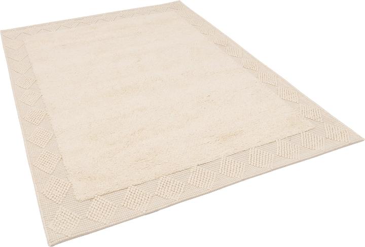 Produktbild Pergamon Natur Teppich Shaggy Wolle Linea Bordüre (70 x 130 cm)