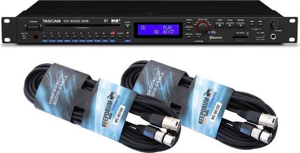 Tascam Medien-Player CD400UDAB mit 2x XLR-Kabel (CD Player)