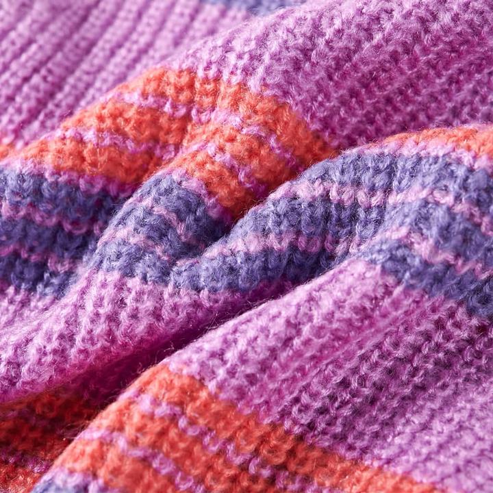 Produktbild vidaXL Kinderpullover mit Streifen Gestrickt Lila und Rosa (140)