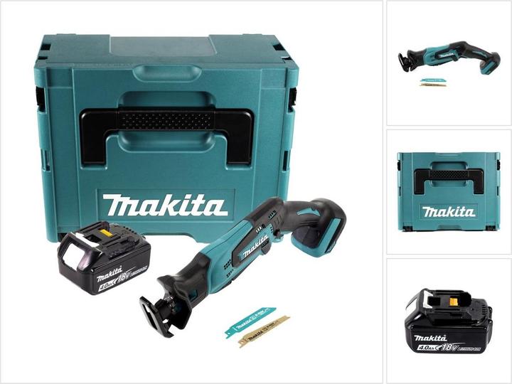 1x battery, 1x universal insert, without charger, 1x Makpac, 2x saw blade