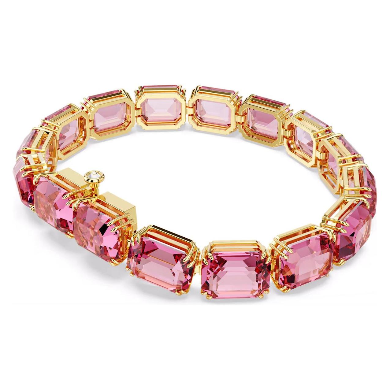 Swarovski, Armbanden, Millenia Armband Achthoekig Geslepen Roze Goud, (19 cm, Swarovski Metaal)
