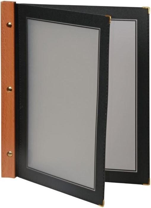 Produktbild Securit Speisekarten-Mappe WOOD, DIN A4, schwarz