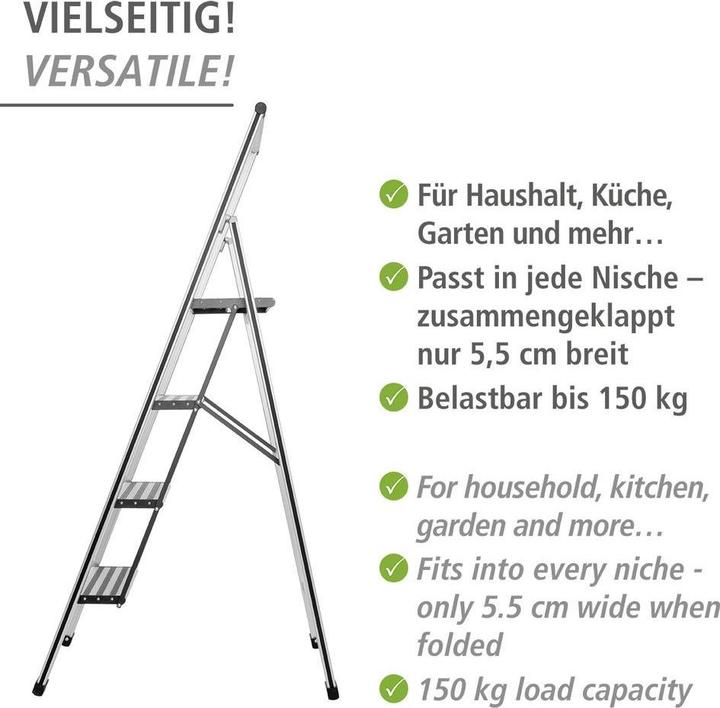 Produktbild Wenko Haushaltsleiter (Trittleiter, 144 cm)