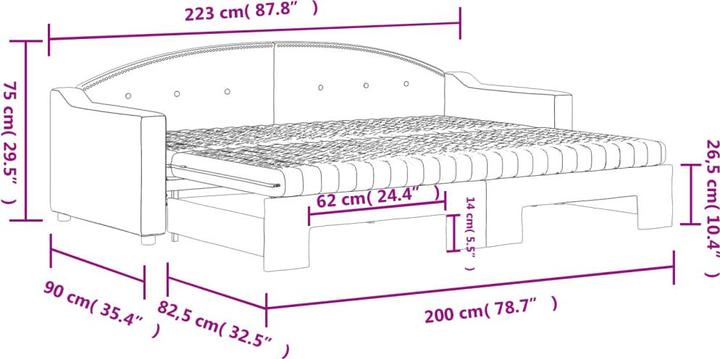 Produktbild vidaXL ausziehbares Tagesbett