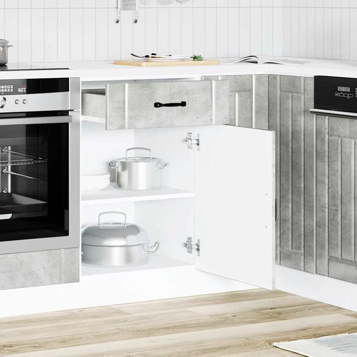 Image du produit vidaXL Élément bas de cuisine Lucca Gris béton Matériau bois Élément bas d'évier (50 x 46 x 81.5 cm)