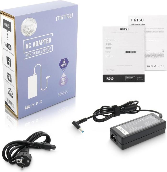 Productafbeelding Mitsu notebook lader 19,5v 3,33a 4,5x3,0 pin - hp (65 W)