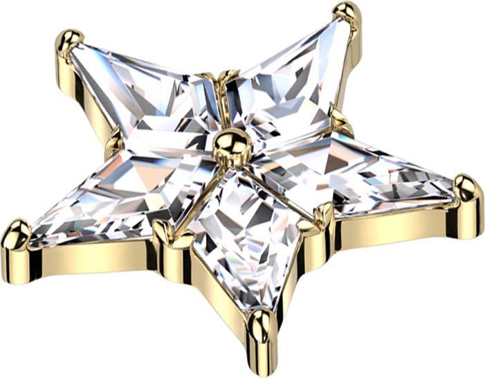 Immagine prodotto Star Piercing Dermal Anchor Star cristalli placcati oro argento (senza ottone, Titanio)