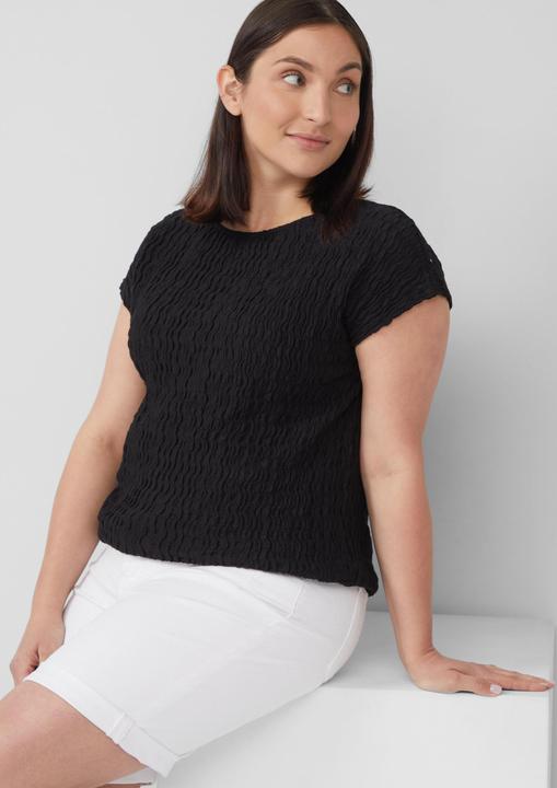 Image du produit S.Oliver T-Shirt Strukturiertes T-Shirt aus Baumwollmix im Relaxed Fit (48)