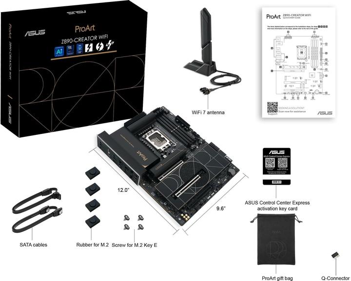 Productafbeelding ASUS MB PROART Z890-CREATOR WIFI (Intel,LGA1851,DDR5,ATX) (LGA 1851, Intel Z890, ATX)