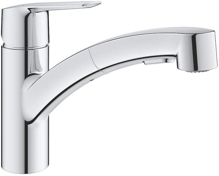 Produktbild Grohe Start QuickFix, Küchenarmatur, herausziehbar, schwenkbarer Auslauf, mit 2 Strahlarten, chrom