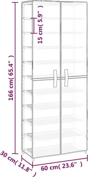 Produktbild vidaXL Kim (60 x 30 x 166 cm)