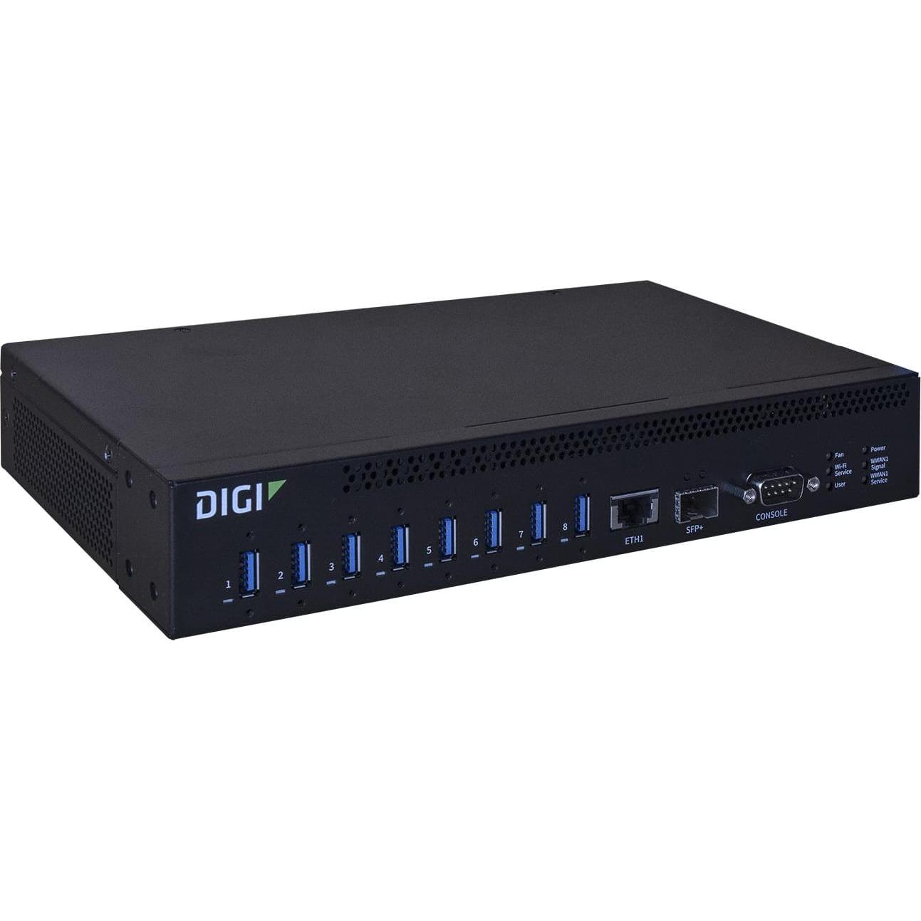 Digi Anywhere 8 Plus (USB-C, 8 Ports), Dockingstation + USB Hub, Schwarz