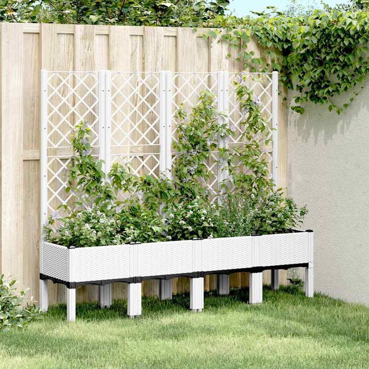 Image du produit vidaXL Bac à plantes avec treillis PP