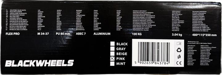 Productafbeelding Blackwheels Rolki ROLKI REGULOWANE FLEX PRO ROZM. 35-38 RÓŻOWE (34, 35, 36, 37)